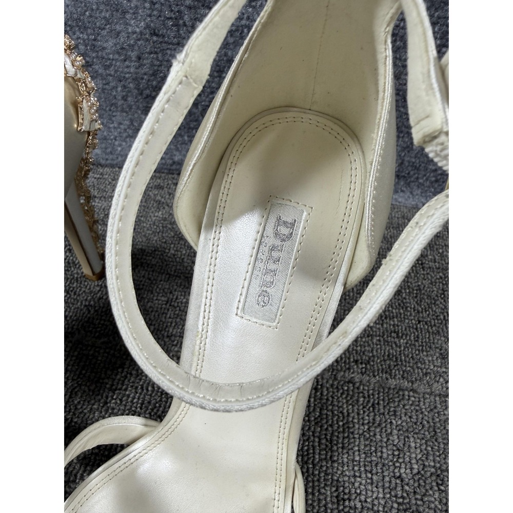 Dune London Heels Womens 9 White Strappy Beaded Heel Ankle Strap 513MARRYS - Picture 12 of 14
